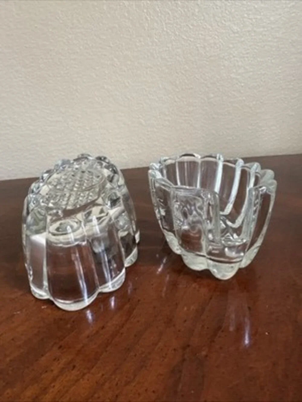 Vintage Princess House Crystal Utensil Spoon & Fork Rest Holders Set of 2 5”